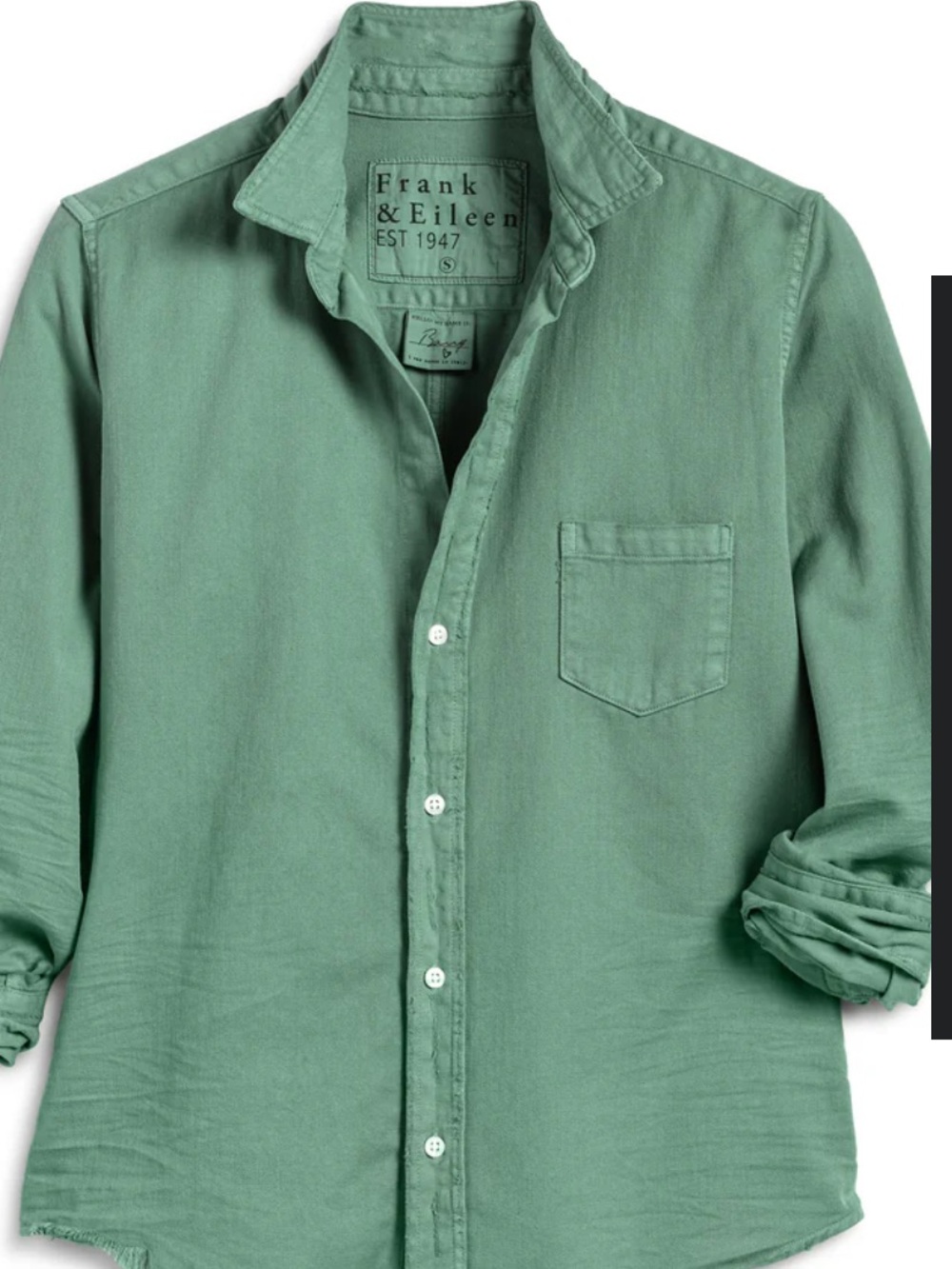 Frank & Eileen ‘Barry’ Olive Green Casual Button-Down Shirt size S
